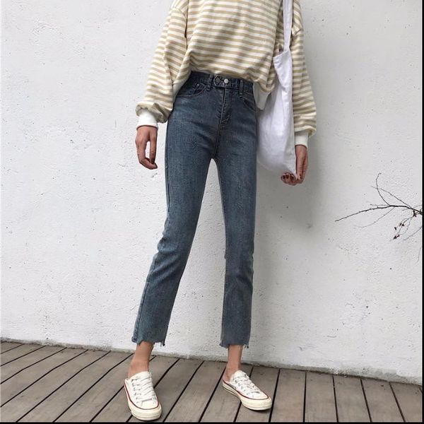 

wholesale 2021 new spring summer selling womens fashion casual denim pants nc26 drop shipping, Blue