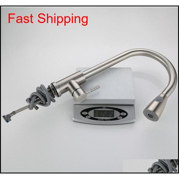 

kitchen sink brushed nickel faucet pull out sprayer single qylblw dh_seller2010