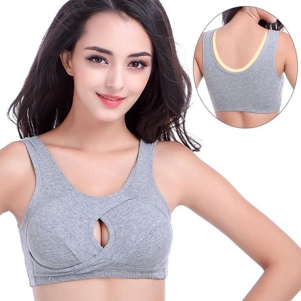 

yoga outfit sports bra, plus size cotton gather sleep no steel ring, anti-expansion bra