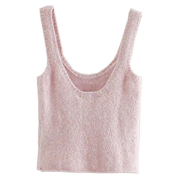 

women's vests agong casual slim tank sweaters women fashion solid pink sweater elegant sleeveless short female ladies hq, Black;white