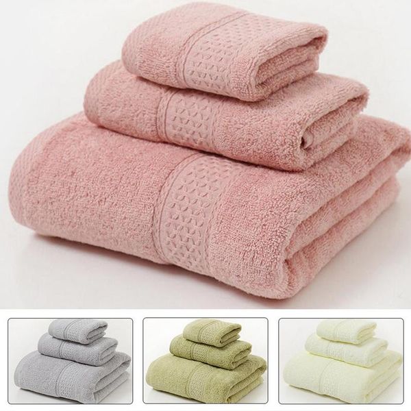 

towel 3pcs/set 140x70cm 100% cotton bath set soft absorbent three-piece for family guest baths