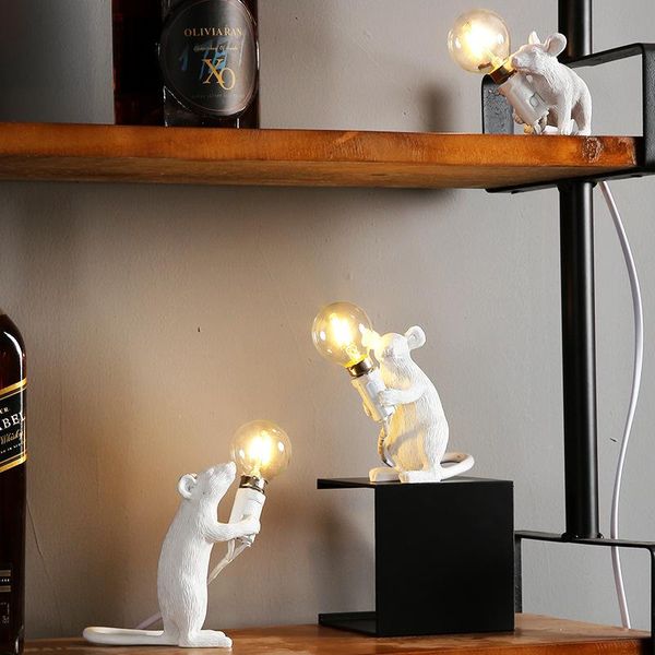 

table lamps postmodern resin rat mouse lamp led modern small mini cute desk home decor lights with