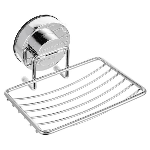 

1pc stainless steel suction cup soap sponge holder wall shower soap dish