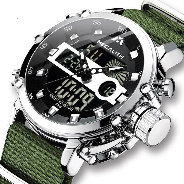 

brand megalith casual business watches for men luxury military leather wristwatch man clock sport chronograph wristwatch