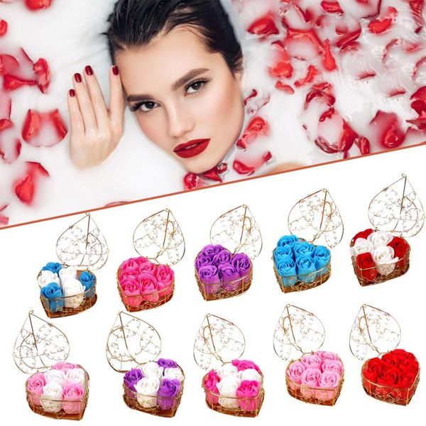 

6 rose soap flower gift box valentine's day gift birthday simulation soap