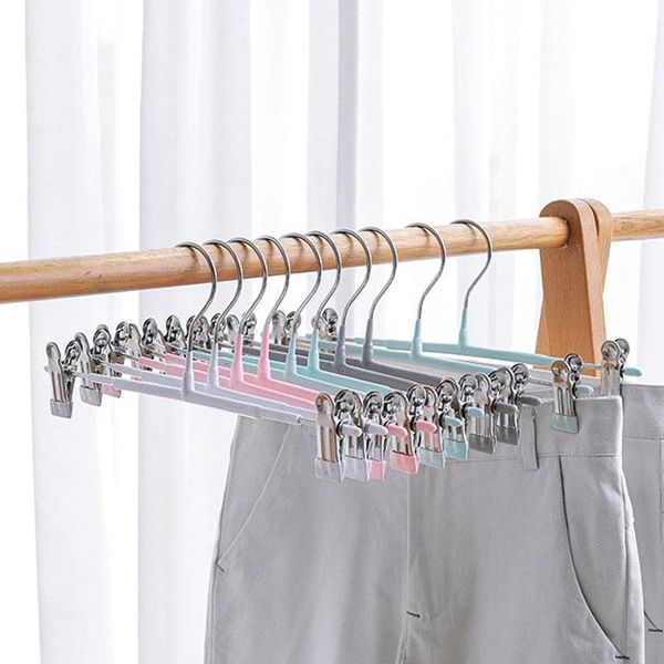 

hangers & racks anti-skidding metal pants with clip windproof skirt storage rack for closet