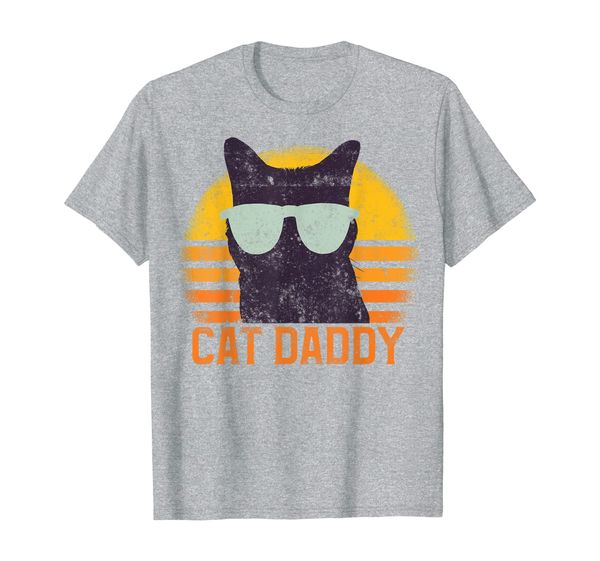 

cat daddy vintage eighties style cat retro distressed t-shirt, White;black