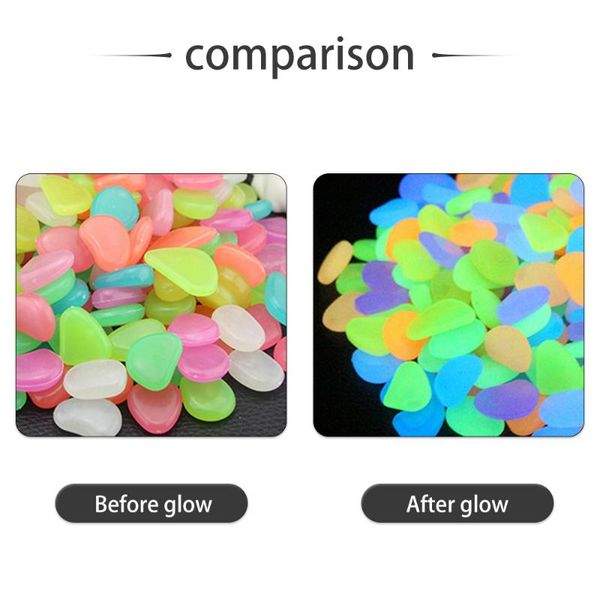 

decorations 100pcs glowing stones for fish tank aquarium luminous stone zen garden rocks glow in the dark pebbles