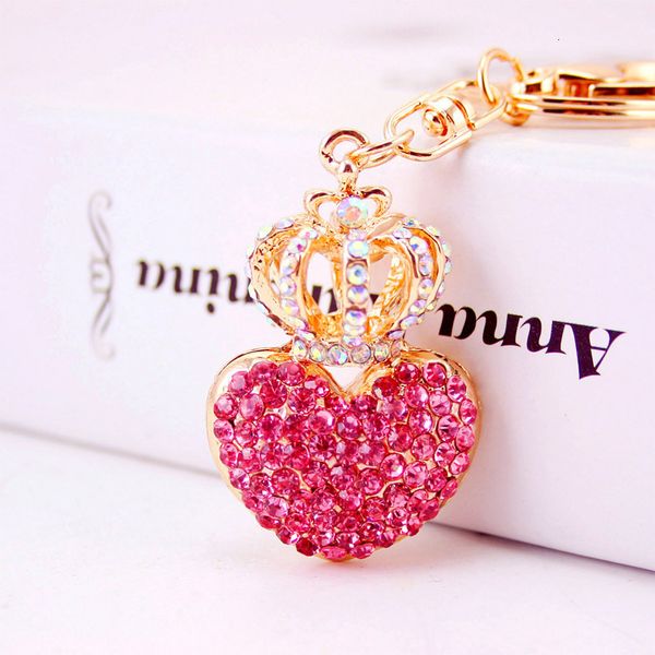 

souvenir kuxi jewelry crown love lovers key chain women's bag accessories peach heart metal pendant