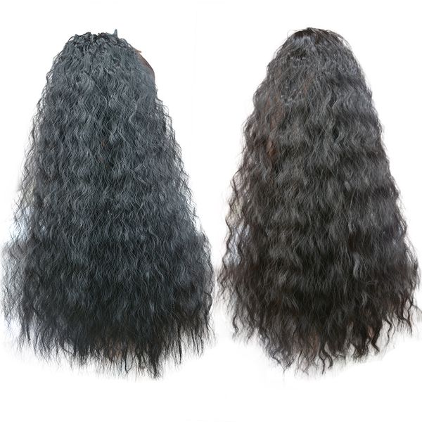 

corn curler ponytail wig ponytail horse tail wig chemical fiber curl ponytail wig female curly, Black