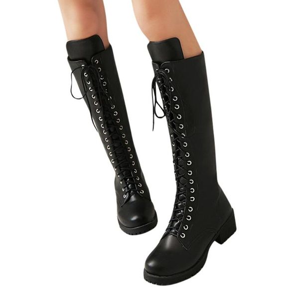 

slippers sagace boots women square heels shoes women's woman over the knee winter womenshoes, Black