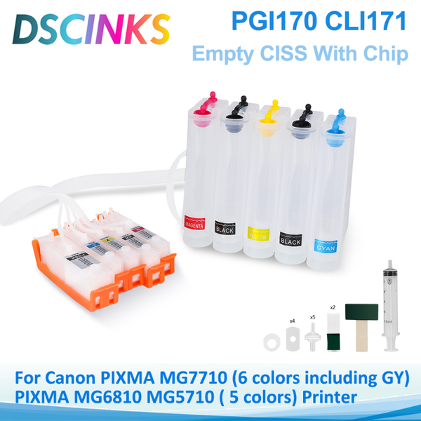 

ink cartridges 5 or 6 color pgi170 cli171 ciss for canon pixma mg5710 printer supply system cartridge