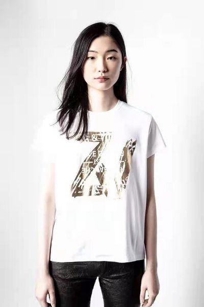 

women's t-shirt 100% cotton summer round neck short-sleeved letter fashion all-match casual women, White