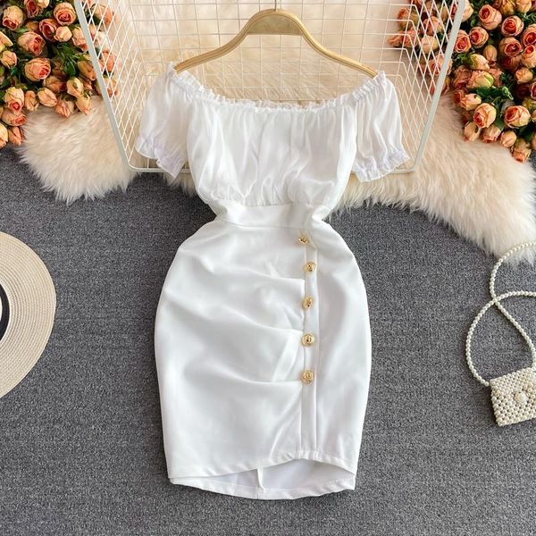 

casual dresses summer celebrity goddess fan light mature wind show thin white one line collar off shoulder dress date children, Black;gray
