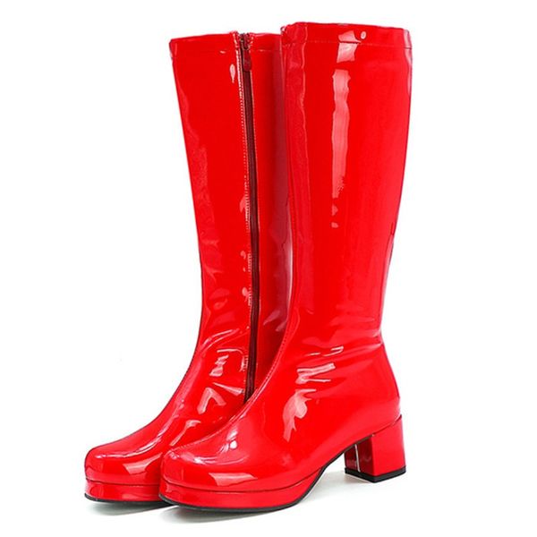 

new women's boots classic over knee boots women side zipper shoes woman square heel ladies solid color female party, Black