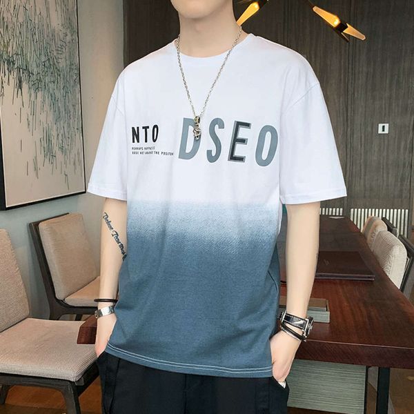 

men's short sleeve t-shirt trend half sleeve personality loose fashion brand new summer clothes, White;black