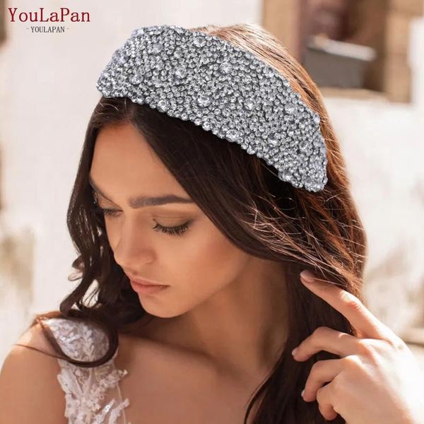 

hair clips & barrettes youlapan rhinestone wedding headband for girls women headwear crown jewelry bridal headpiece woman accessories, Golden;silver
