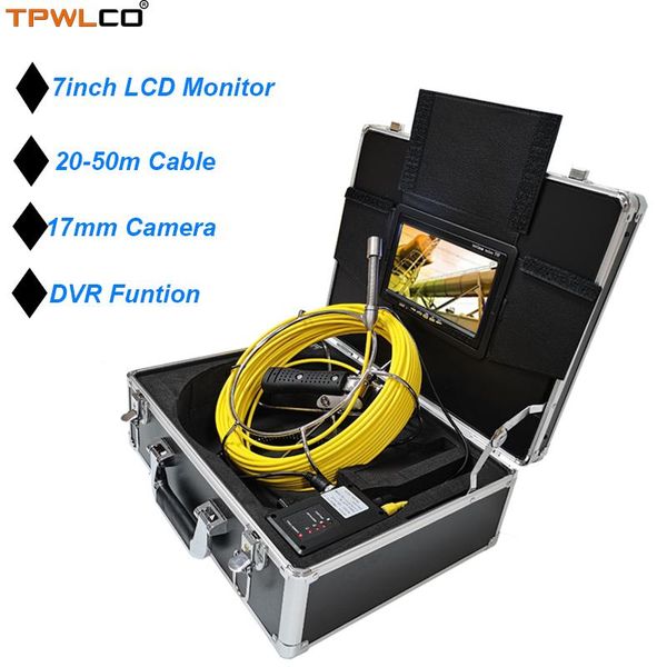 

cameras diameter 17mm waterproof len camera 20-50m cable 7" tft lcd endoscope industrial inspection system with dvr sun-visor