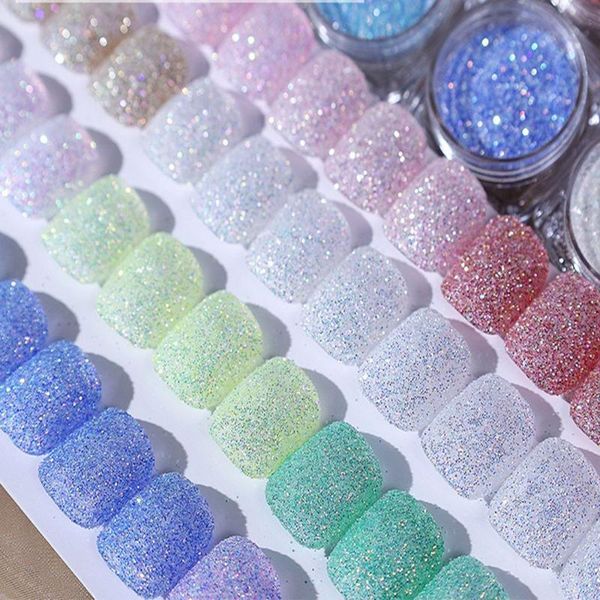 

nail glitter fashion aurora sea salt crystal diamond flash sugar powder fine woolen decorations, Silver;gold
