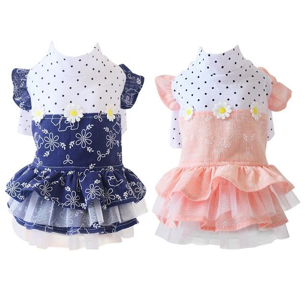 

dog apparel summer cute lace puppy dress flower pattern skirts cat clothes for small/medium large