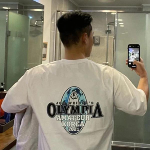 

men's t-shirts t-shirt fashion short-sleeved tee men hip-hop loose fitness cotton casual sports bodybuilding, White;black