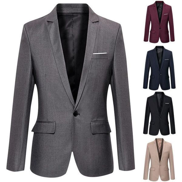 

men's suits & blazers jodimitty2021 men slim fit office blazer jacket fashion solid mens suit wedding dress coat casual business male, White;black