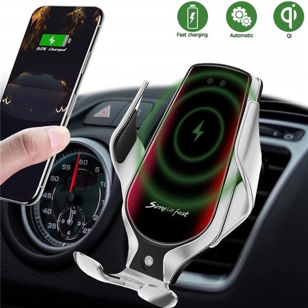 

cell phone mounts & holders mobile car holder, wireless charger with spring hook, auto-sensing smart buckle holder