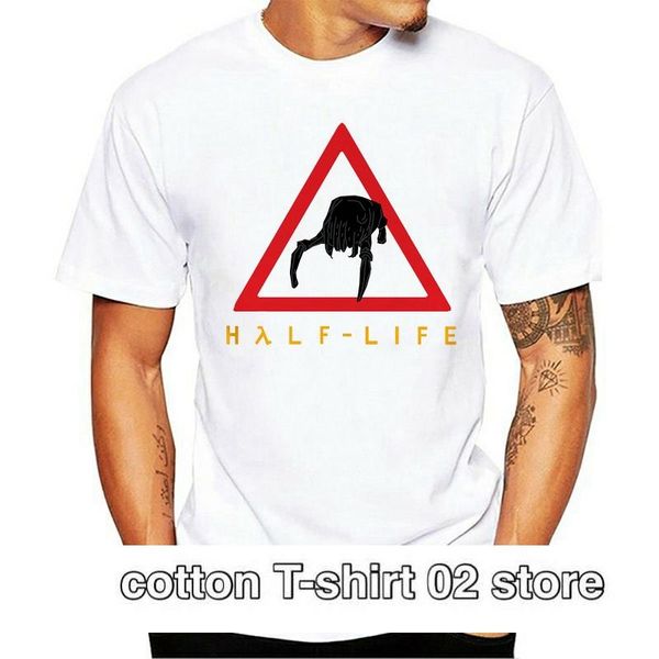 

men's t-shirts summer half life 3 men printed mens clothing with short sleeve 2021 fashion 100% cotton o-neck t-shirt, White;black