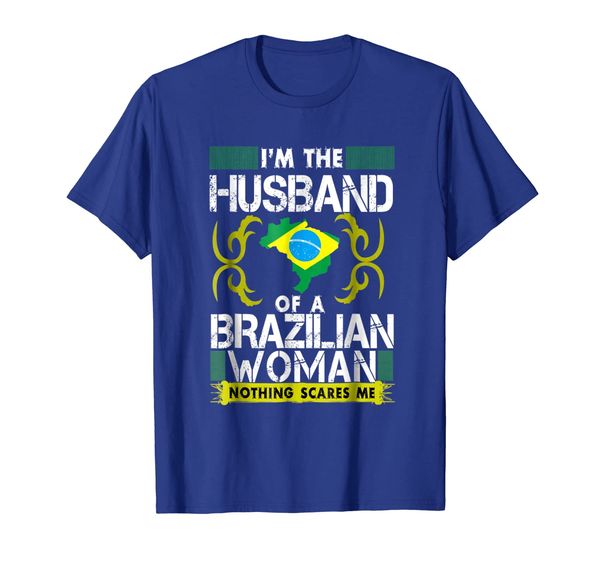 

i'm husband of brazilian woman funny t shirt, White;black