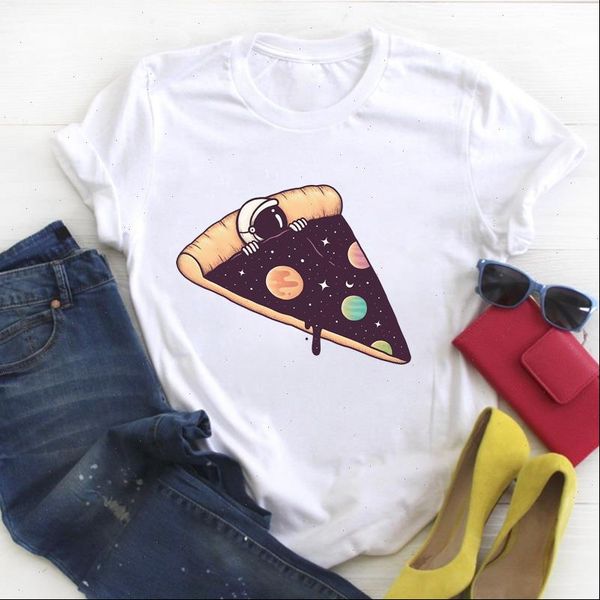 

women fashion space cartoon 90s cute clothing print ladies summer t tee female clothes tshirt womens graphic t shirt, White