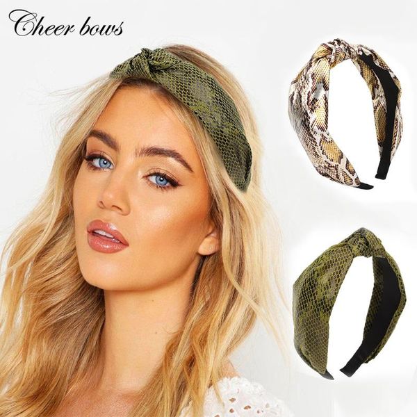

hair accessories 1 pc ins fashion women bands snakeskin cross knot headband hoops for girls winter autumn turban