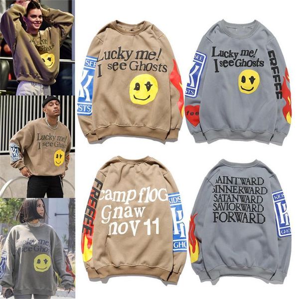 

2021 fashion male hoodies concert smiley printing crew sweater men and women embroidery mens designers sweaters size m-2xl wgwy212, Black