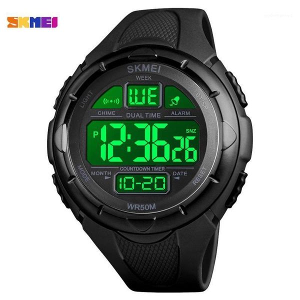 

light men digital wrist watch military satch countdown calendar alarm male sports watches montre homme 1656 clock wristwatches, Slivery;brown