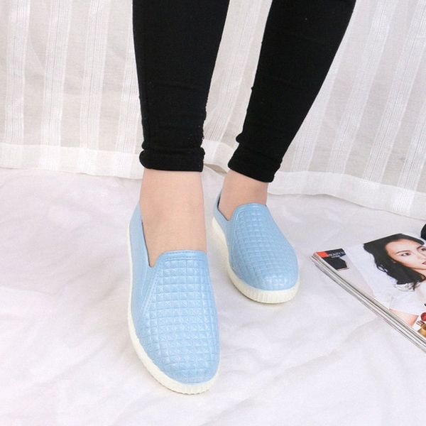 

womens pvc waterproof shoes casual slip on loafers 2019 spring summer non slip female flat shoe rain shoes for woman size 40 c4xx#, Black
