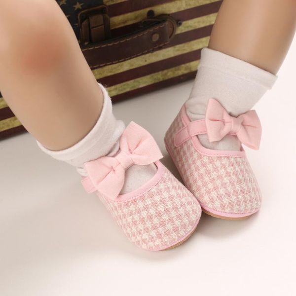 

first walkers fashion born infant baby girls plaid printed prewalker bow soft sole crib anti-slip princess shoes moccasins#g4