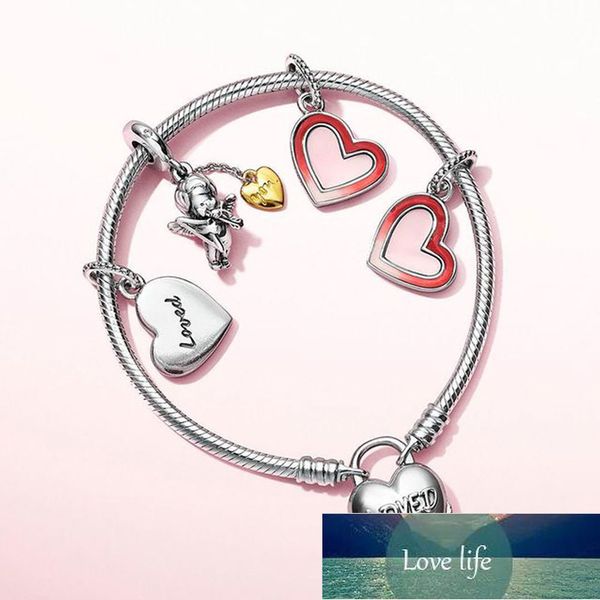 

jewelry loved padlock snake chain sterling silver charm car bracelet fit pan charm for women couple gifts factory price expert design qualit, Golden;silver