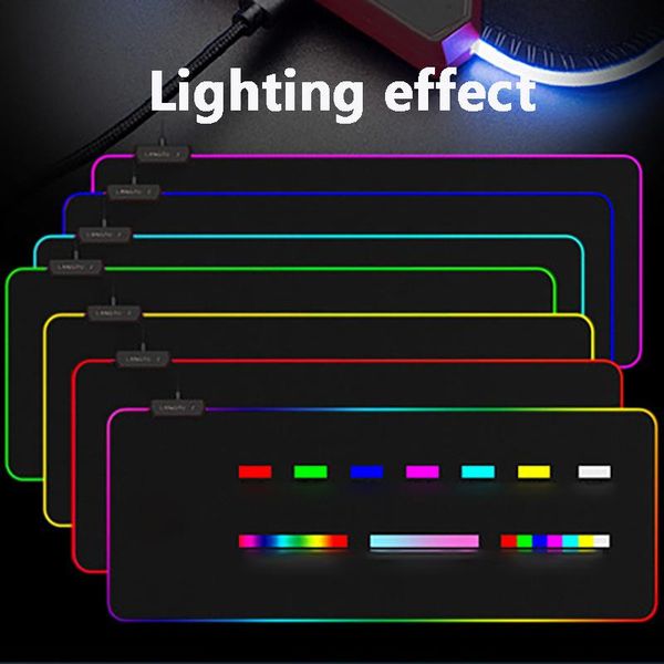 

mouse pads & wrist rests rubber rgb luminous gaming pad led colorful table mat gamer big computer deskgame with backlight