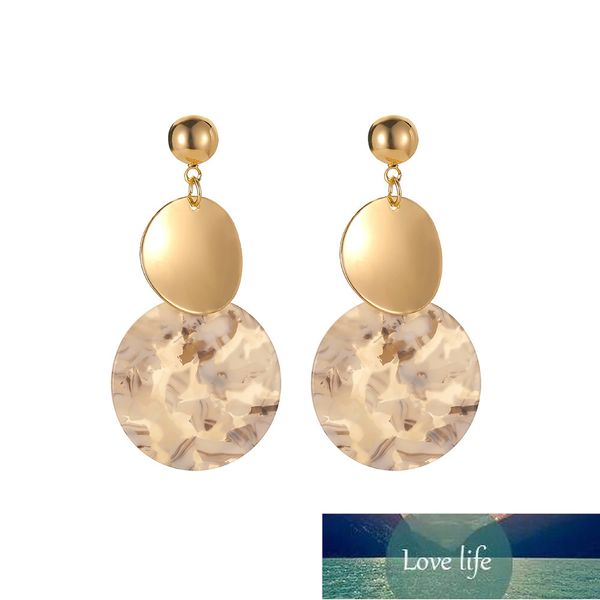 

geometric circular acrylic earrings new vintage acrylic floral disc earrings for women earing jewelry gold color dangle earring Â factory pri, Silver