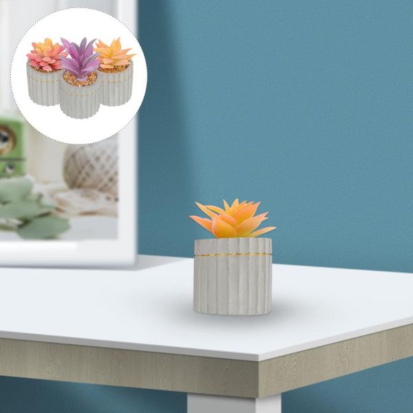 

decorative flowers & wreaths 3pcs emulated succulents potted decoration indoor realistic bonsai adornment
