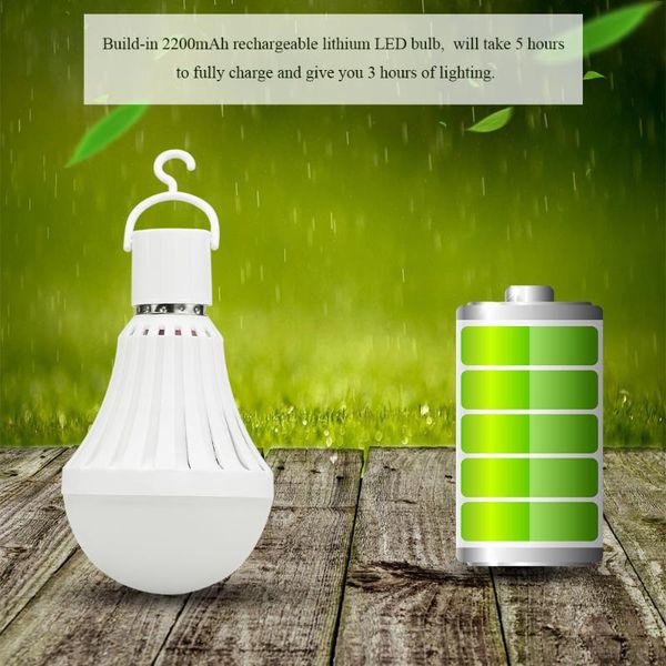 

intelligent led bulb e27 hanging led lamp 9w 85-265v rechargeable for hiking camping tent fishing lighting