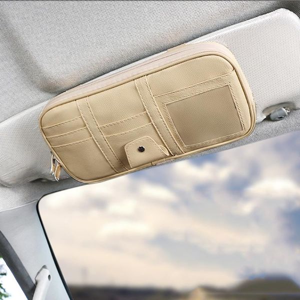 

car organizer zipper sun visor bag holder accessories dual slider glasses card for elements personal part ornaments