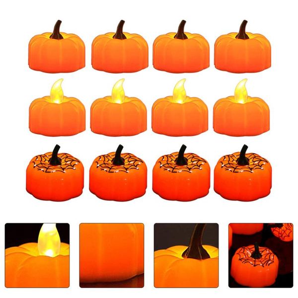 

candles 12pcs electronic candlelight pumpkin lantern lights adornments