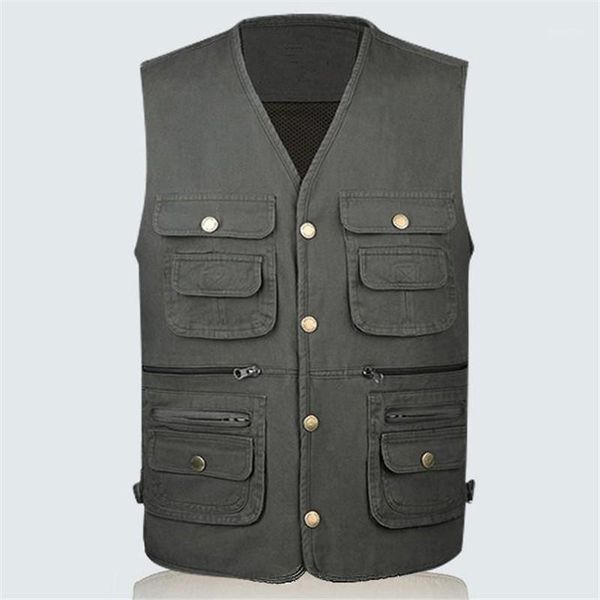 

men's vests plus size men cotton outerdoor vest male with many pockets multi pocket pograph waistcoat spring tactical, Black;white