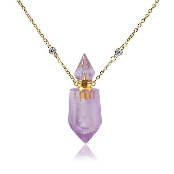

pendant necklaces 1pc natural gems stone necklace for ashes hair fillable jewelry cremation jewery memorial urn, Silver