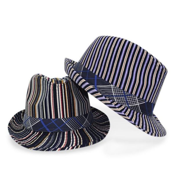 

wide brim hats korean couple for men and women stage banquet jazz performance trendy, Blue;gray