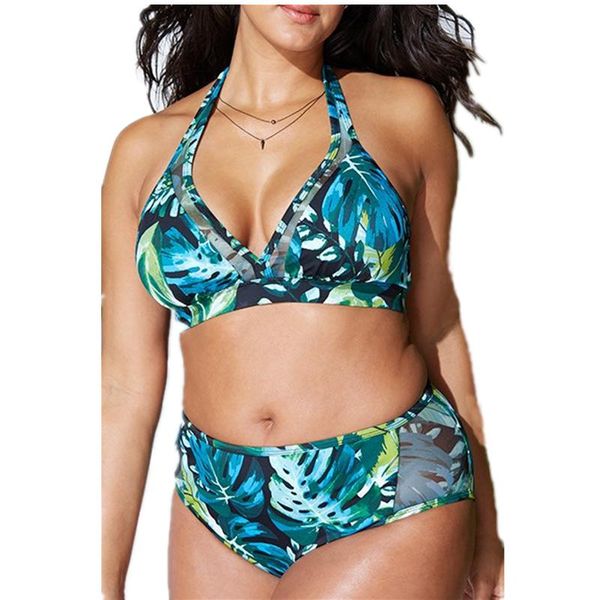

print swimsuits large size bikini high waist two-piece swimsuit plus size women bikinis beach wear swimwear maillot de bain