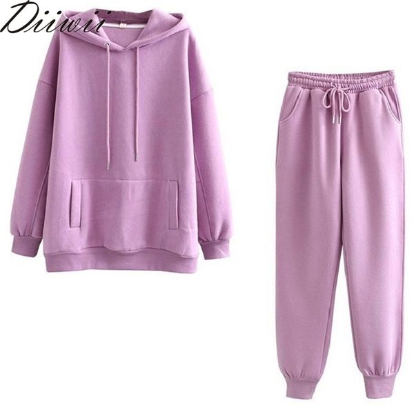 

diiwii women fleece hoodie sweatshirts winter japanese fashion oversize ladies pullovers warm pocket hooded jacket sweat suit 201126, Black