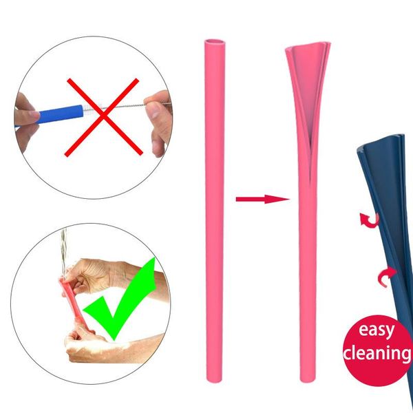 

drinking straws eco friendly reusable food-grade silicone foldable portable