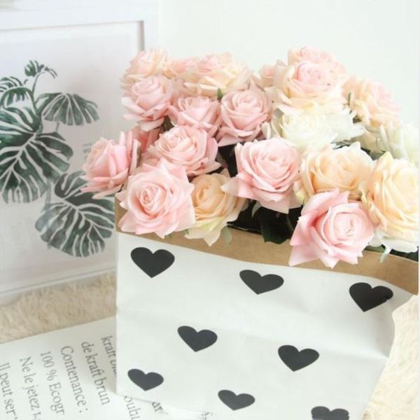 

decorative flowers & wreaths 11pcs romantic rose artificial flower red white silk fake for party home wedding decoration valentine's da