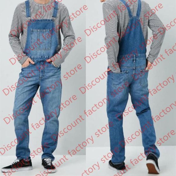 

men's wear cowboy salopettes camisole pants jeans male fund denim pants biker spijkerbroek mannen hip hop jean, Blue